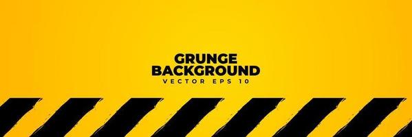 Abstract grunge background vector, warning system banner design, template backdrop with yellow black paint brush texture vector