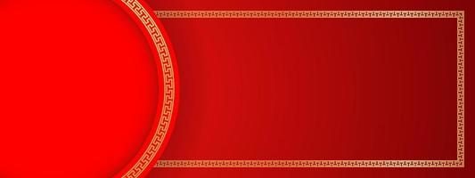 Chinese background vector, oriental banner design with gold red color with empty space, chinese new year traditional art template vector