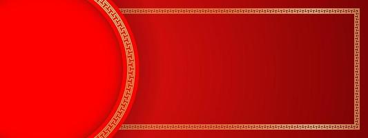 Chinese background vector, oriental banner design with gold red color with empty space, chinese new year traditional art template vector