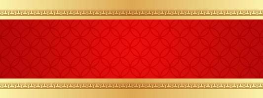 Chinese background vector, oriental banner design with gold red color with empty space, chinese new year traditional art template vector