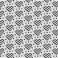 lindo patrón transparente blanco y negro simple con corazones. ideal para el día de san valentín, ropa, textiles, papel de envolver, álbumes de recortes, etc. vector