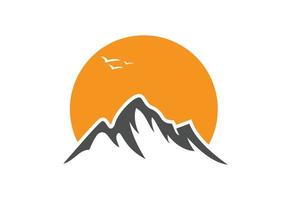 Mountain peak summit logo design, Vector illustration