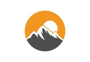 Mountain peak summit logo design, Vector illustration