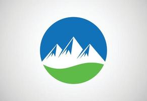 Mountain peak summit logo design, Vector illustration