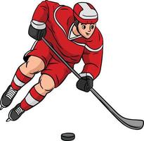 Ice Hockey Cartoon Colored Clipart Illustration vector
