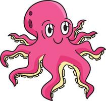 Octopus Marine Animal Cartoon Colored Clipart vector