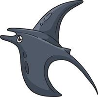 manta ray animal marino dibujos animados color clipart vector