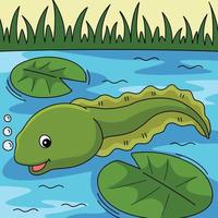 Tadpole Animal Colored Cartoon Illustration vector