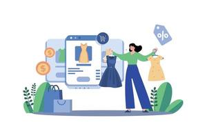 The Girl Who Buys Goods Online vector