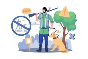 Illegal Hunting Of Animals Is Strictly Prohibited vector