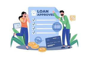 Home Loan Approved Illustration concept on white background vector