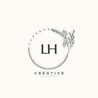 Arte del logotipo inicial del vector de belleza lh, logotipo de escritura a mano de firma inicial, boda, moda, joyería, boutique, floral y botánica con plantilla creativa para cualquier empresa o negocio.