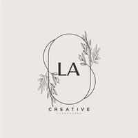 LA Beauty vector initial logo art, handwriting logo of initial signature, wedding, fashion, jewerly, boutique, floral and botanical with creative template for any company or business.