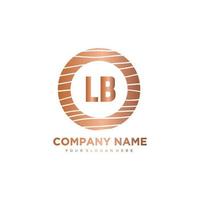 LB Initial Letter circle wood logo template vector