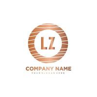 LZ Initial Letter circle wood logo template vector