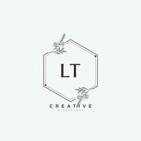 LT Beauty vector initial logo art, handwriting logo of initial signature, wedding, fashion, jewerly, boutique, floral and botanical with creative template for any company or business.