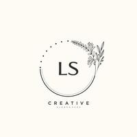 LS Beauty vector initial logo art, handwriting logo of initial signature, wedding, fashion, jewerly, boutique, floral and botanical with creative template for any company or business.