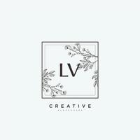 LV Beauty vector initial logo art, handwriting logo of initial signature, wedding, fashion, jewerly, boutique, floral and botanical with creative template for any company or business.