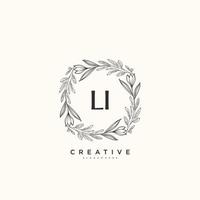 LI Beauty vector initial logo art, handwriting logo of initial signature, wedding, fashion, jewerly, boutique, floral and botanical with creative template for any company or business.