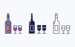 icono de vector de caja de botella de vino