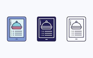 Tab food menu vector illustration icon