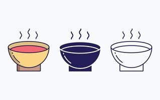 Soup bowl illustration vector icon