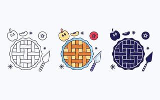 Apple pie dish vector illustration icon