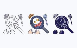 Egg omelette fine dining icon vector