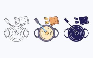 fondue de queso icono de alta cocina vector