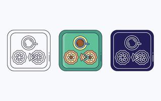 Mooncake fine dining icon vector