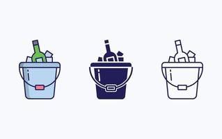 Ice Bucket vector icon