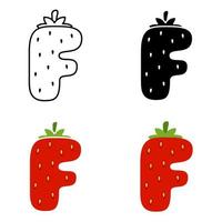 Alphabet F in flat style isolated vector