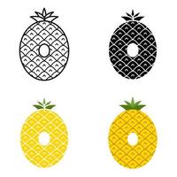 Number 0 in flat style isolated vector