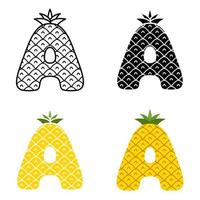 Alphabet A in flat style isolated vector