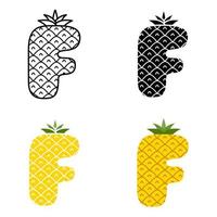 Alphabet F in flat style isolated vector