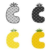 Alphabet C in flat style isolated vector