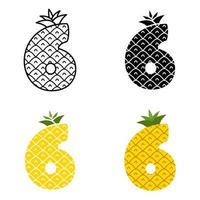 Number 6 in flat style isolated vector