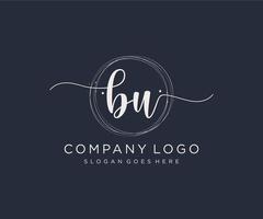 Initial BU feminine logo. Usable for Nature, Salon, Spa, Cosmetic and Beauty Logos. Flat Vector Logo Design Template Element.
