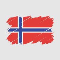 vector de pincel de bandera de noruega