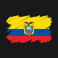 vector de pincel de bandera de ecuador