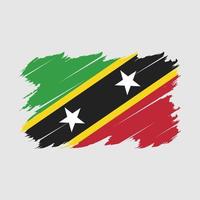 Saint Kitts Flag Brush Vector