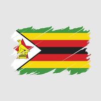 Zimbabwe Flag Brush Vector