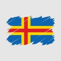 Aland Islands Flag Brush Vector