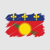 Guadeloupe Flag Brush Vector