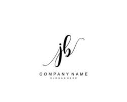 Initial JB beauty monogram and elegant logo design, handwriting logo of initial signature, wedding, fashion, floral and botanical with creative template. vector