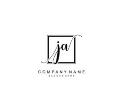 Initial JA beauty monogram and elegant logo design, handwriting logo of initial signature, wedding, fashion, floral and botanical with creative template. vector