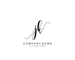 Initial JK beauty monogram and elegant logo design, handwriting logo of initial signature, wedding, fashion, floral and botanical with creative template. vector