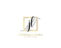 Initial JL beauty monogram and elegant logo design, handwriting logo of initial signature, wedding, fashion, floral and botanical with creative template. vector