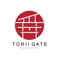 Torii Gate Logo, Japanese Building Design, China Icon Vector, Illustration Template icon vector