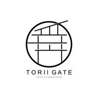 Torii Gate Logo, Japanese Building Design, China Icon Vector, Illustration Template icon vector